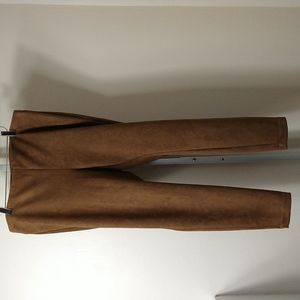 CHAPS Brown Faux Suede Pants Side Zip - Size 1X